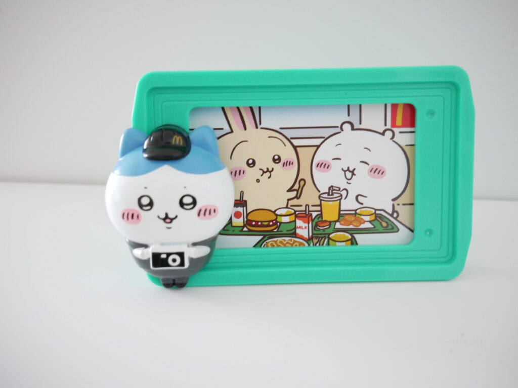 Hachiware photo frame toy from Chiikawa Happy Meal