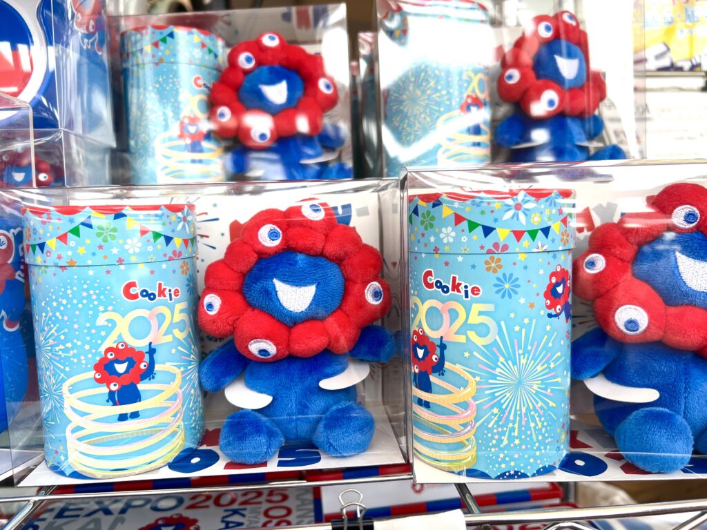 万博2025限定ぬいぐるみ付きクッキー缶（花火デザイン）