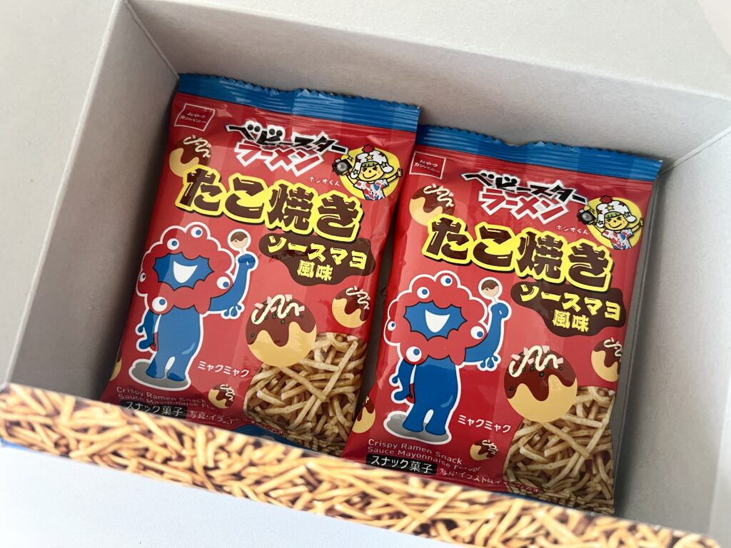Inside the Baby Star Ramen Takoyaki Flavor Box – Individual Souvenir Packs