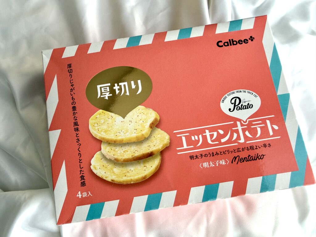 カルビープラス限定「エッセンポテト」明太子味のパッケージ(福岡のお土産)