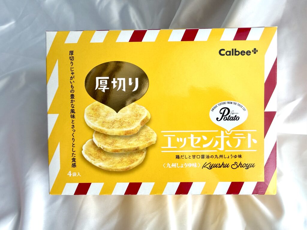カルビープラス限定「エッセンポテト」九州しょうゆ味のパッケージ(福岡土産)