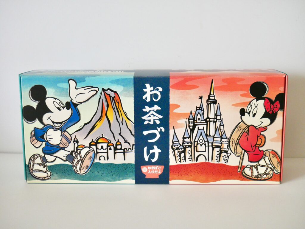 Tokyo Disneyland ochazuke souvenir box featuring Mickey and Minnie