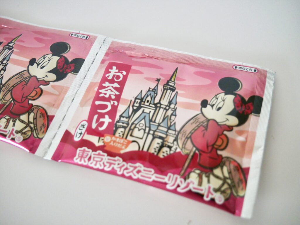 Tokyo Disneyland ochazuke salmon flavor packet with Minnie Mouse