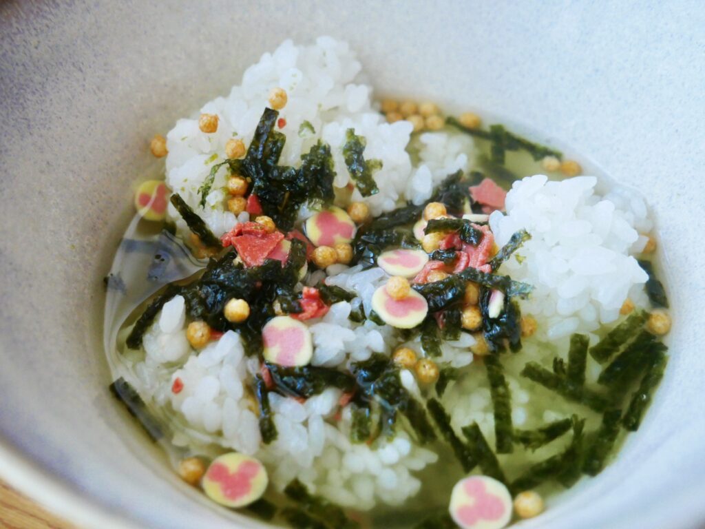 Ochazuke tea rice made with Tokyo Disneyland souvenir seasoning