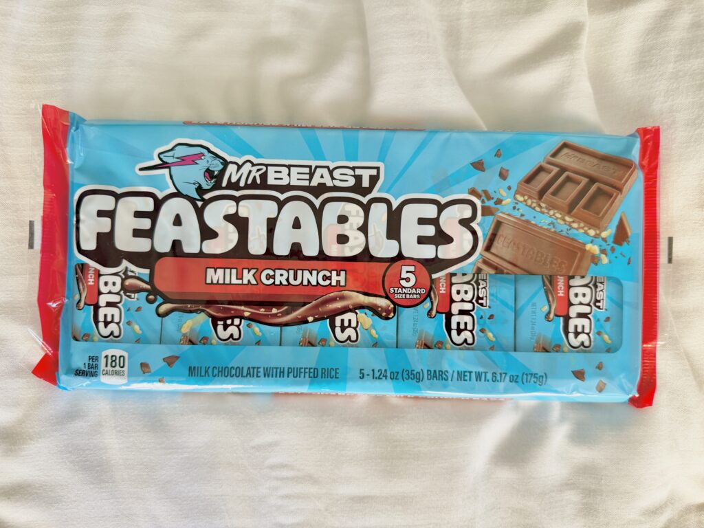 ミスタービーストのチョコレートFeastables Milk Crunch 5本入りパック ハワイ購入品