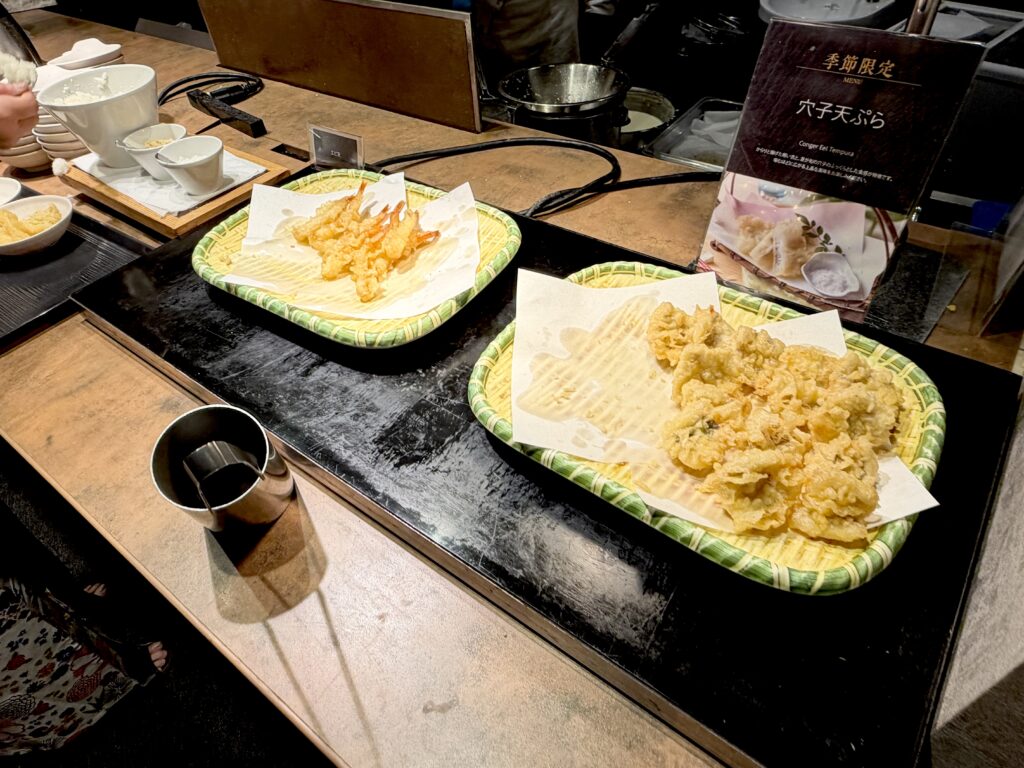 Premiumあたみの夕食バイキングの天ぷら